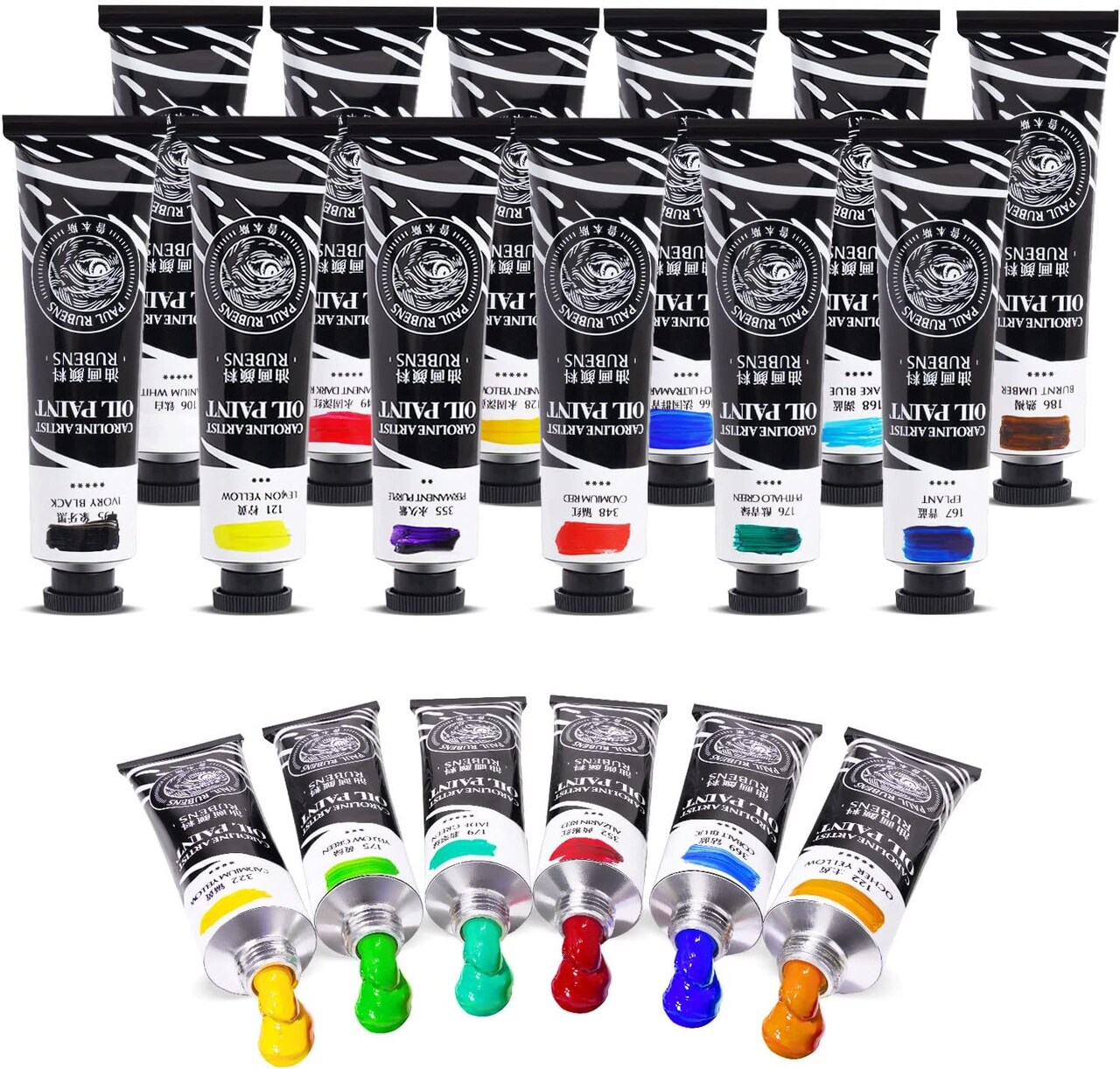 Artist Oil Paint,18 Vibrant Colors with Great Lastfastness, 60ml Large Capacity Tubes, Oil Paint Set Supplies for Artists, Students, Beginners
